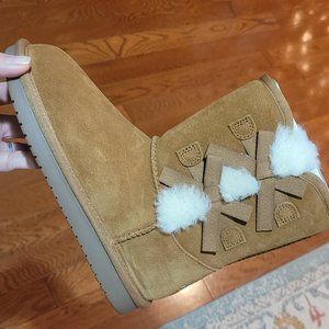 Koolaburra by UGG Victoria Girls' Short Winter Boots  1, Chestnut